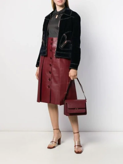 Shop Dodo Bar Or Leather Midi Skirt In Vino