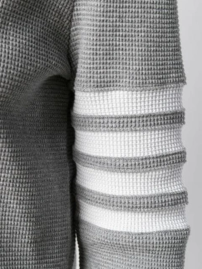 Shop Thom Browne 4-bar Stripe Turtleneck Jumper In Grey