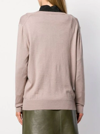 Shop Filippa K Fine Knit V-neck Jumper In Neutrals