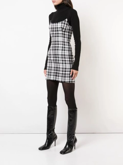 Shop Alexander Wang Checked Mini Dress - Black