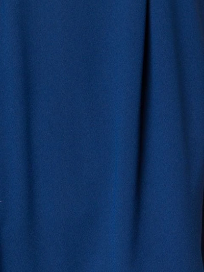 Shop Aidan Mattox Flared Sheer-panel Midi Dress In Blue