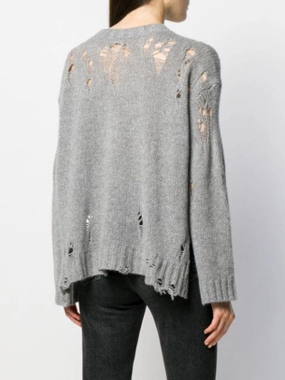 Shop R13 Distressed Knit Jumper In Heagrheathergr