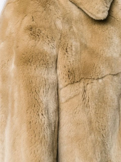 Shop Yves Salomon Rabbit Fur Jacket In A2021 Beige