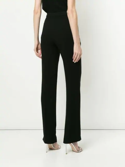 Shop Bianca Spender Crepe Bootleg Trousers In Black