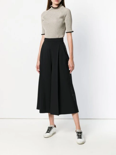 Shop Pinko Front Pleat Culottes In Black
