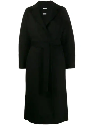 Shop P.a.r.o.s.h Belted Coat In Black