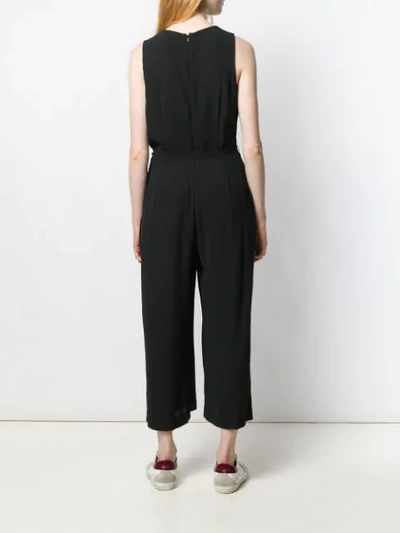 Shop Michael Michael Kors V-neck Wide Leg Jumpsuit In Black