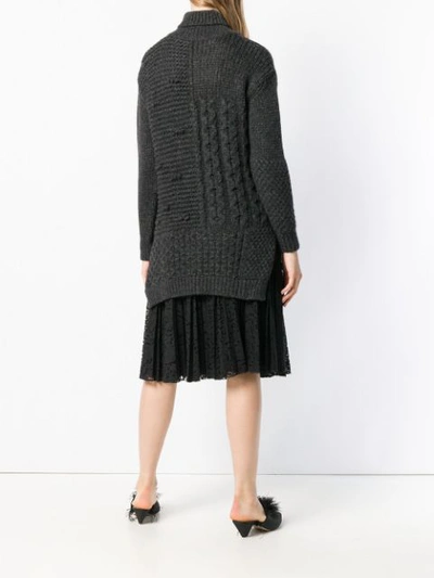 Shop Simone Rocha Patchwork Turtleneck Sweater In Grey