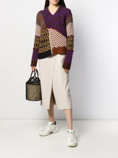 Shop Tela Asymmetric Hem Knit Top In Y001  Brown 