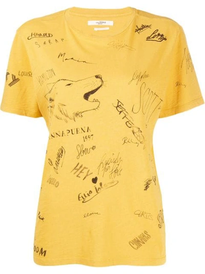 Shop Isabel Marant Étoile Zewel T-shirt In Yellow