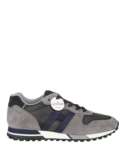 Shop Hogan H383 Retro Running Sneakers In Grey