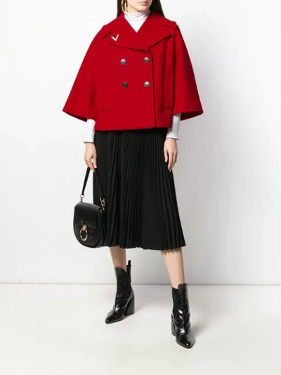 Shop Valentino Boxy-fit Double-breasted Jacket In Red