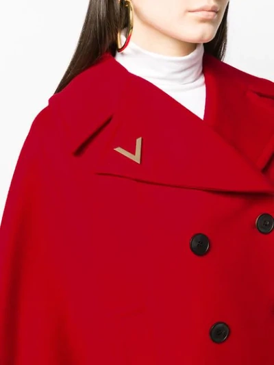 Shop Valentino Boxy-fit Double-breasted Jacket In Red