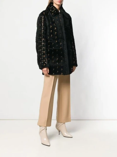 CHLOÉ EMBROILED LOOSE COAT - 黑色