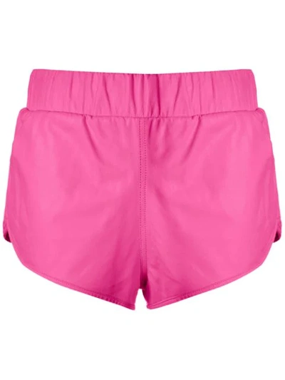 Shop Andrea Bogosian Leather Shorts In Pink