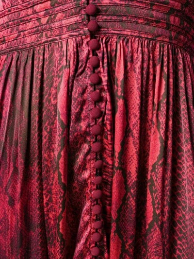 Shop Andamane Snakeskin Print Midi Dress In Red