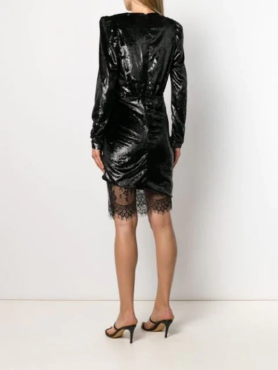 Shop Pinko Metallic Sheen Mini Dress In Black ,metallic