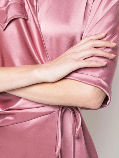 Shop Nanushka Lais Draped-front Satin Dress In Pink