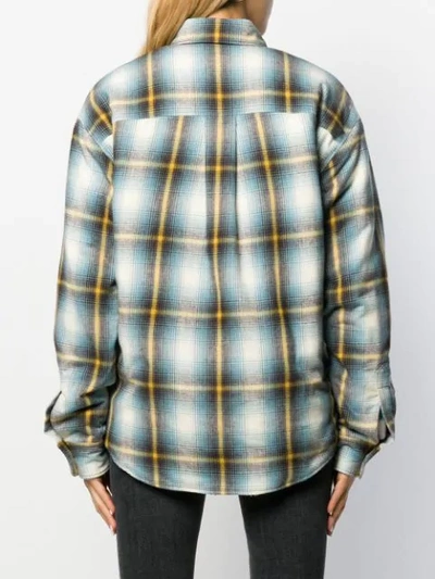 Shop Dsquared2 Checked Trucker Shirt In Blue