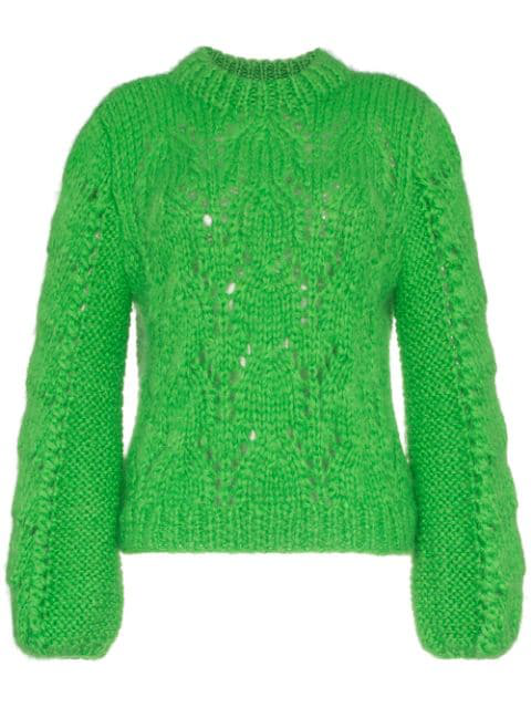 ganni cable knit cardigan