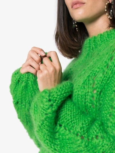 Shop Ganni Green Julliard Wool Mohair