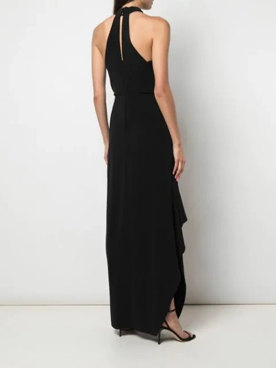 Shop Halston Heritage Crossover Neck Gown In Black