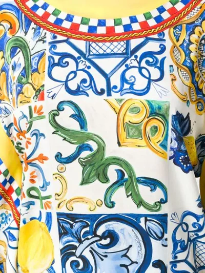 Shop Dolce & Gabbana Majolica Printed Blouse In Yellow