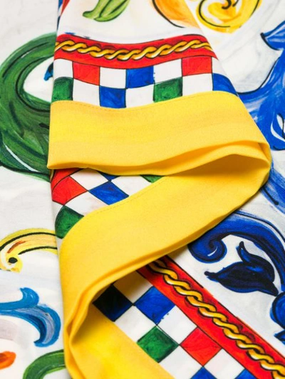 Shop Dolce & Gabbana Majolica Printed Blouse In Yellow