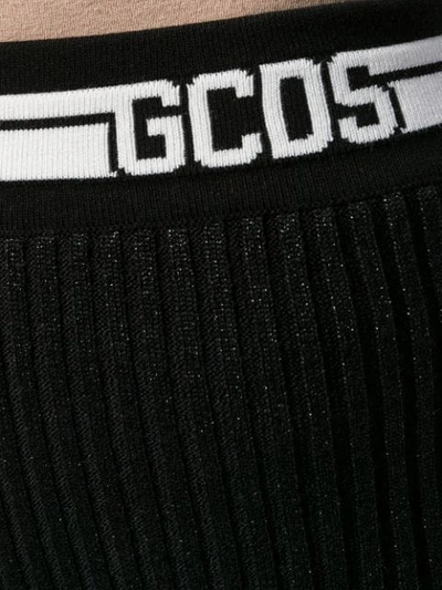 Shop Gcds Logo Band Knitted Shorts In Black