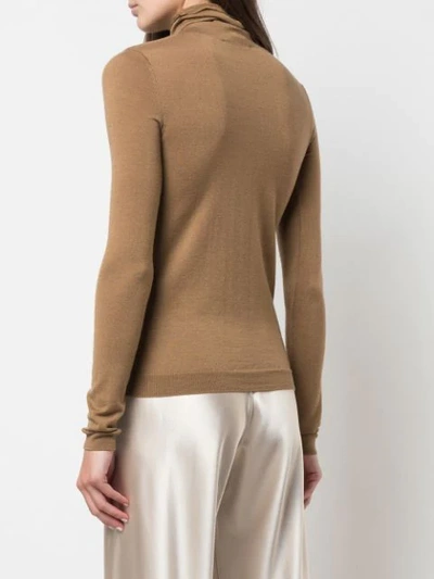 Shop Vince Turtle Neck Sweater In Brown