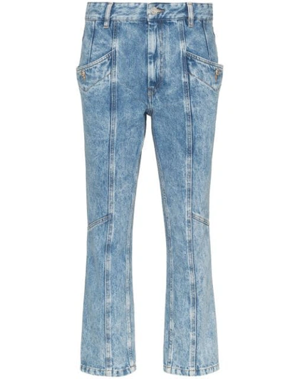 Shop Isabel Marant Étoile Notty Panelled Cropped Jeans In Blue