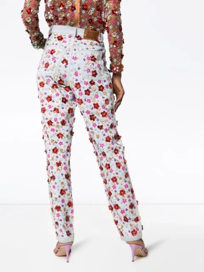ASHISH FLORAL SEQUIN EMBROIDERED JEANS - 多色