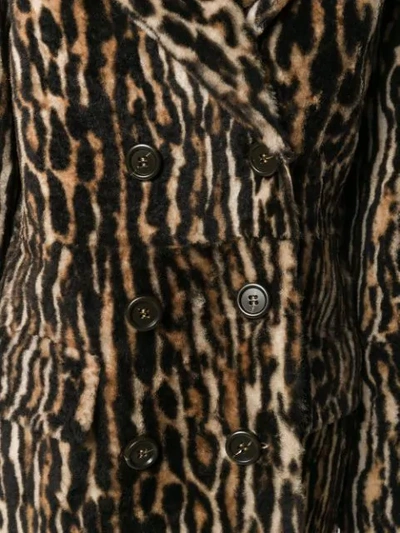 Yves Salomon Ocelot Print Coat In Brown