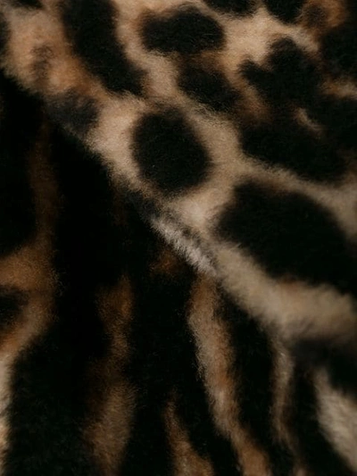 Yves Salomon Ocelot Print Coat In Brown