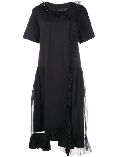 Shop Simone Rocha Embellished T-shirt Dress In Black/black/jet