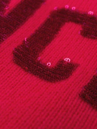 Shop Moncler Sequin Logo Jumper In Pink