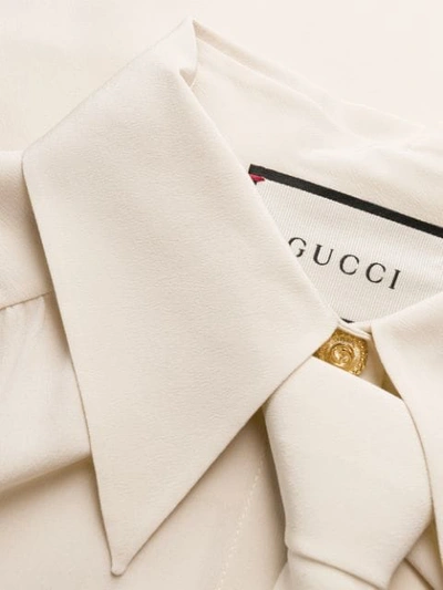 Shop Gucci Neck Tie Blouse In 9502 Avorio