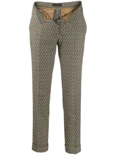 Shop Etro Wool Blend Cropped Trousers In Brown