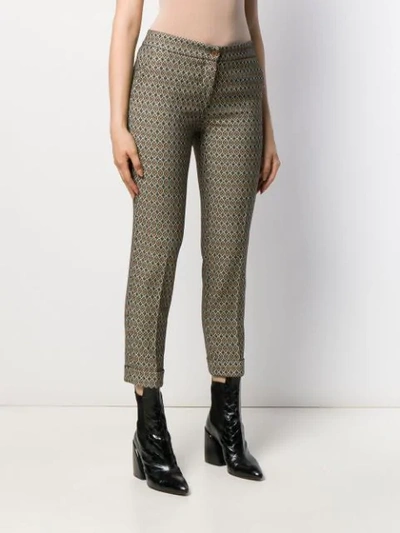 Shop Etro Wool Blend Cropped Trousers In Brown