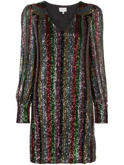 Shop Milly Sequinned Mini Dress In Multi