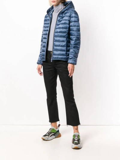 Shop Save The Duck Zipped Padded Jacket In Blue