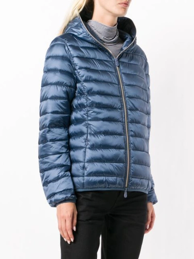 Shop Save The Duck Zipped Padded Jacket In Blue