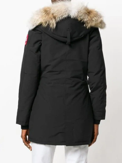 Shop Canada Goose Fur Trim Hooded Coat In 61 Black