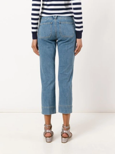 Shop Michael Michael Kors Stonewashed Cropped Jeans In Blue
