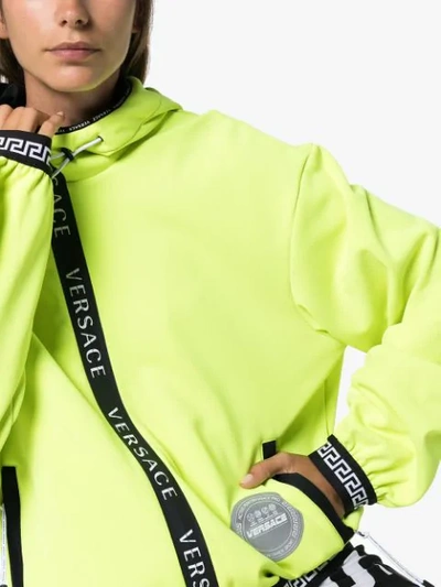 Shop Versace Logo Tape Sports Jacket In Yellow