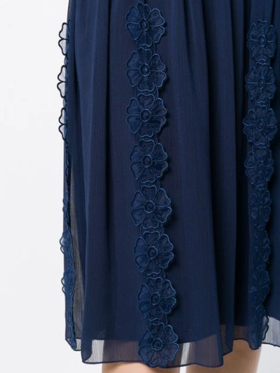 Shop See By Chloé Lace-embroidered Midi Skirt - Blue