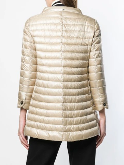 Shop Herno Padded Fitted Jacket In Neutrals