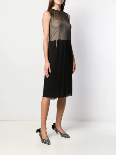 Shop N°21 Sheer Panel Shift Dress In Black