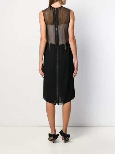 Shop N°21 Sheer Panel Shift Dress In Black