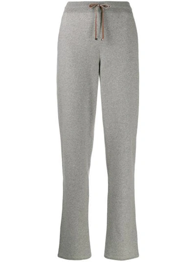 Shop Loro Piana Knitted Track Pants In Grey